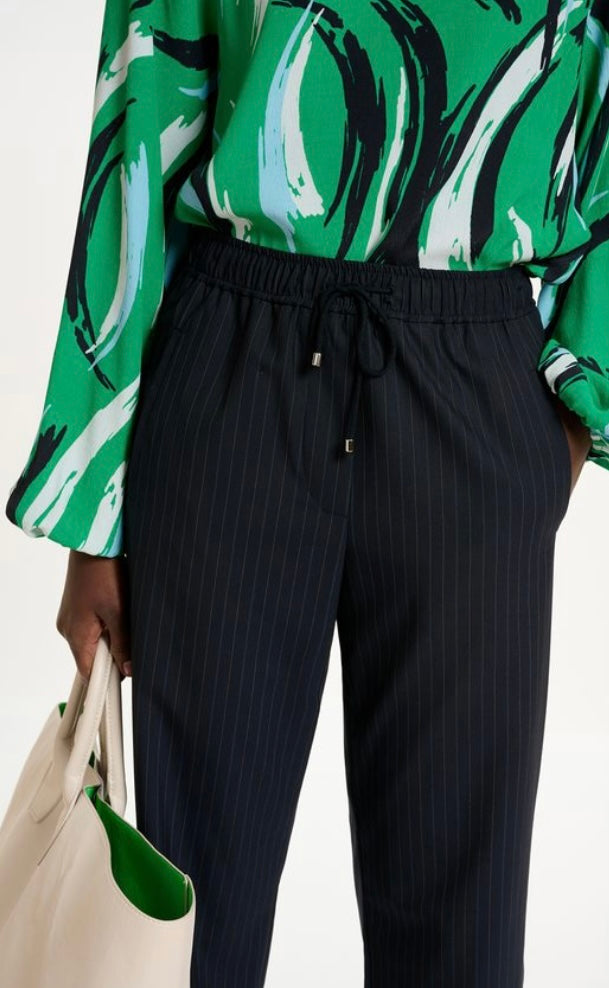 Essentiel Antwerp Navy Pinstripe Trousers