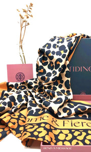 Tidings Silk Statement Scarf Orange “Femme & Fierce