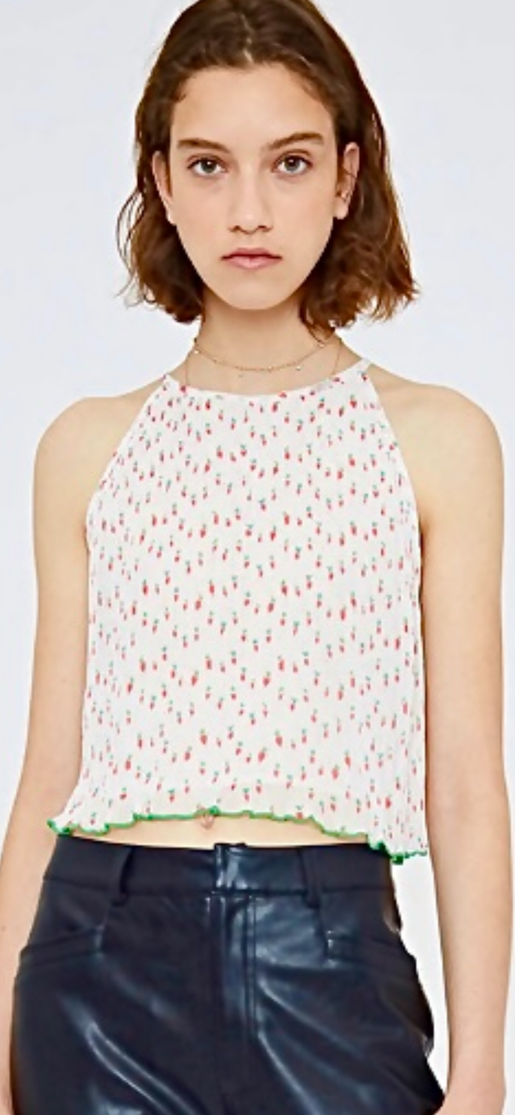 WP Chili Pepper Pleated Top