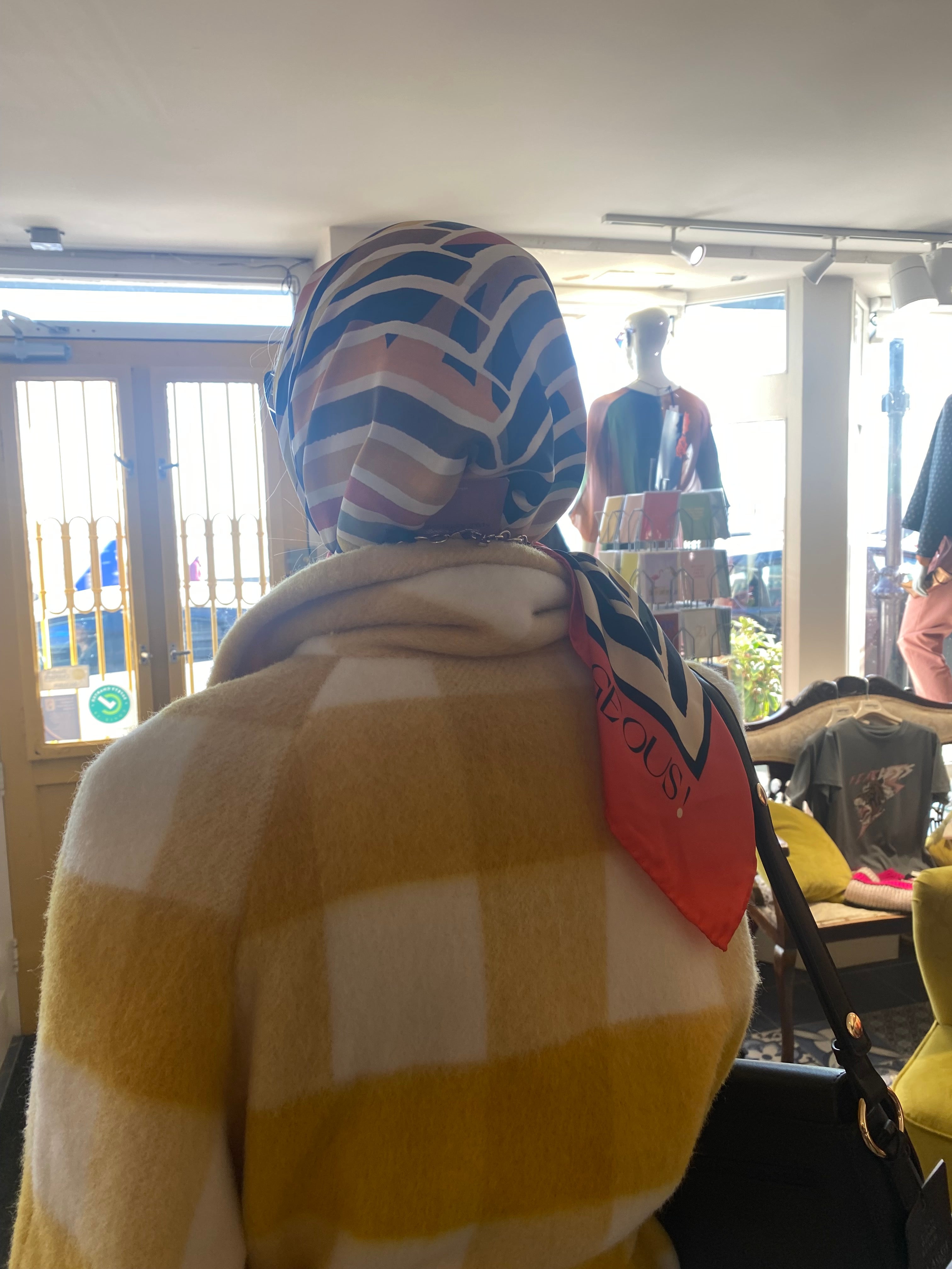 Tidings Large Orange “Outrageous “ Silk Scarf