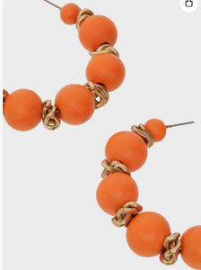 Nali Orange Hoop Earrings