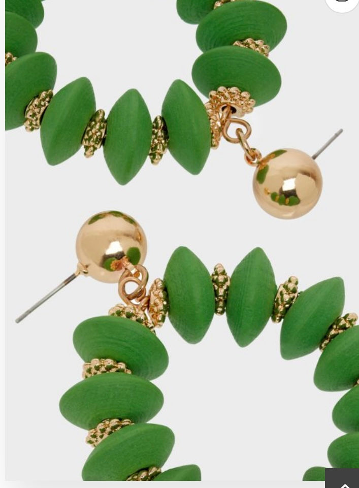 Nali Green Circle Earrings