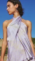 Ottodame Lilac & Lime Silk Halterneck