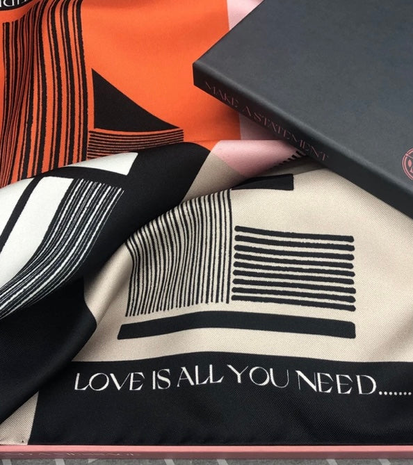 Tidings Silk Pocket Scarf “Love is All You Need”