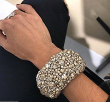 Load image into Gallery viewer, St. Erasmus Silver Swarovski Crystal Cuff Bracelet
