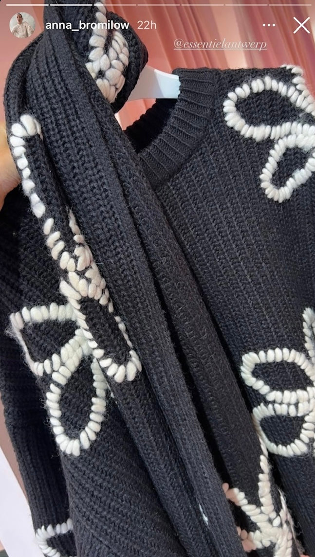 Essentiel Antwerp Black Chunky Ribbed Knit Jumper