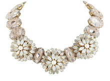 Load image into Gallery viewer, St. Erasmus White , Gold &amp; Crystal Necklace
