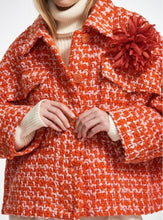 Load image into Gallery viewer, Essentiel Antwerp Orange and Cream Wool Tweed Jacket
