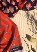 Tidings Long Silk Scarf, “Live ,Love , Laugh”