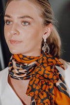 Tidings Silk Statement Scarf Orange “Femme & Fierce