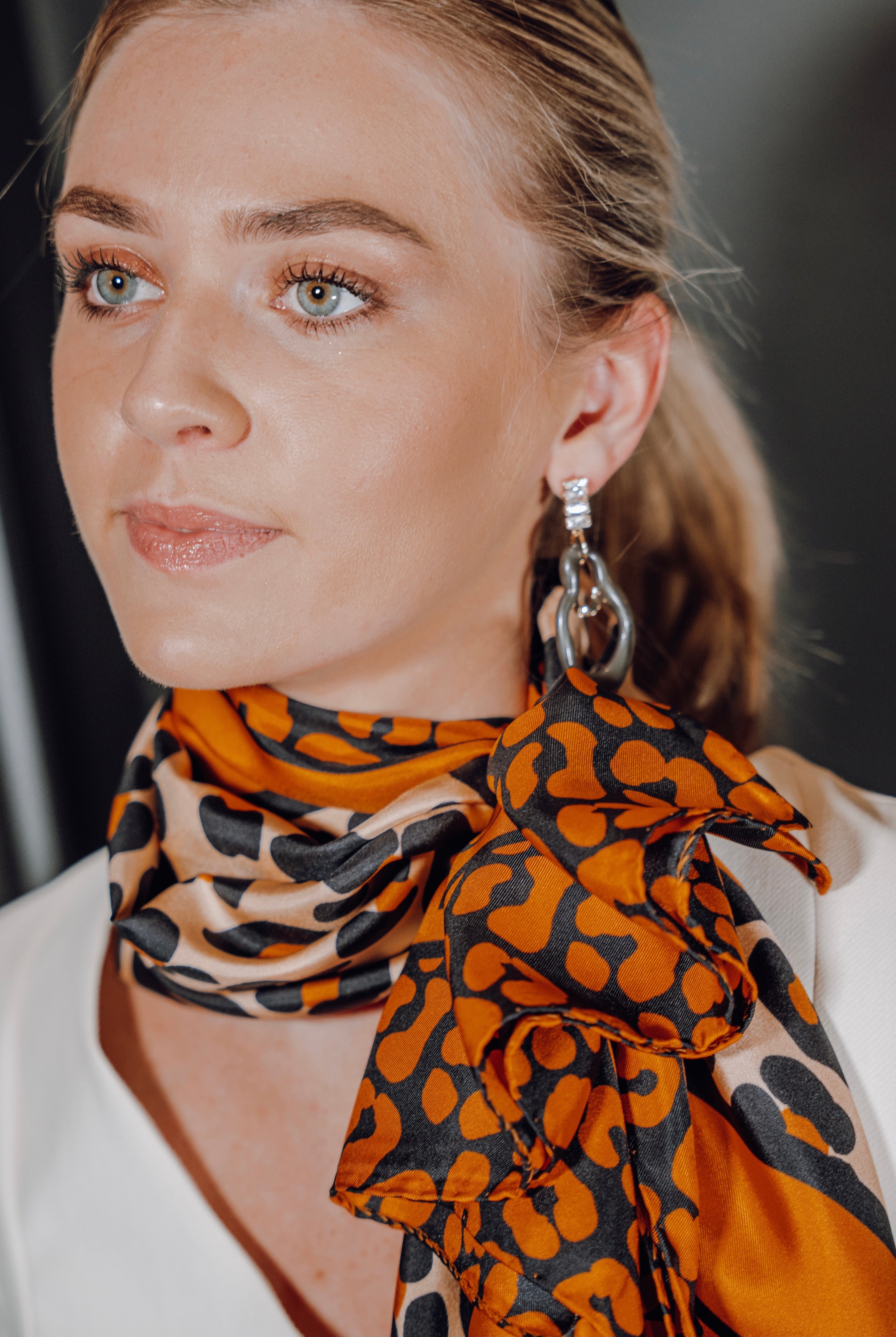 Tidings Silk Statement Scarf Orange “Femme & Fierce