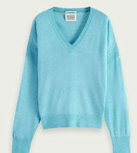 Load image into Gallery viewer, Scotch &amp; Soda Sky Blue V- Neck Sweater
