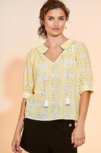 Load image into Gallery viewer, RDF Yellow &amp; White Broderie Anglaise Blouse
