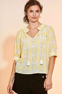 RDF Yellow & White Broderie Anglaise Blouse