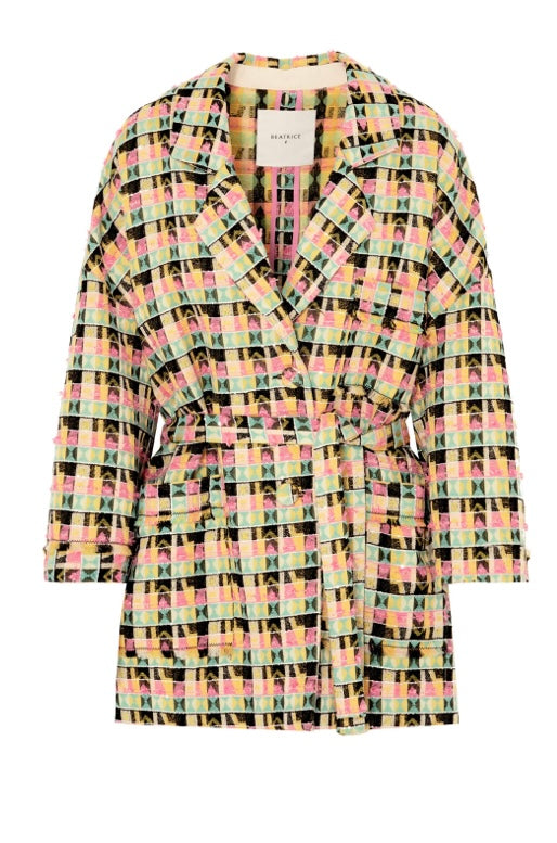 Beatrice B Pink / Black Jacquard Jacket