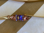 Nali Gold Accordian Belt with Crystal buckle