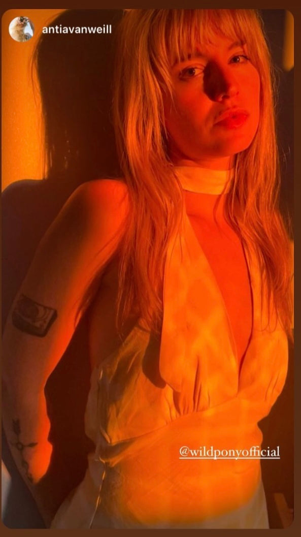 Wild Pony Lemon Check Mini Halterneck Dress