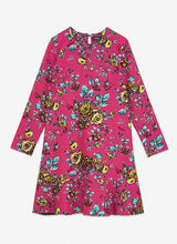 Load image into Gallery viewer, Pink Floral Long Sleeve Dress
