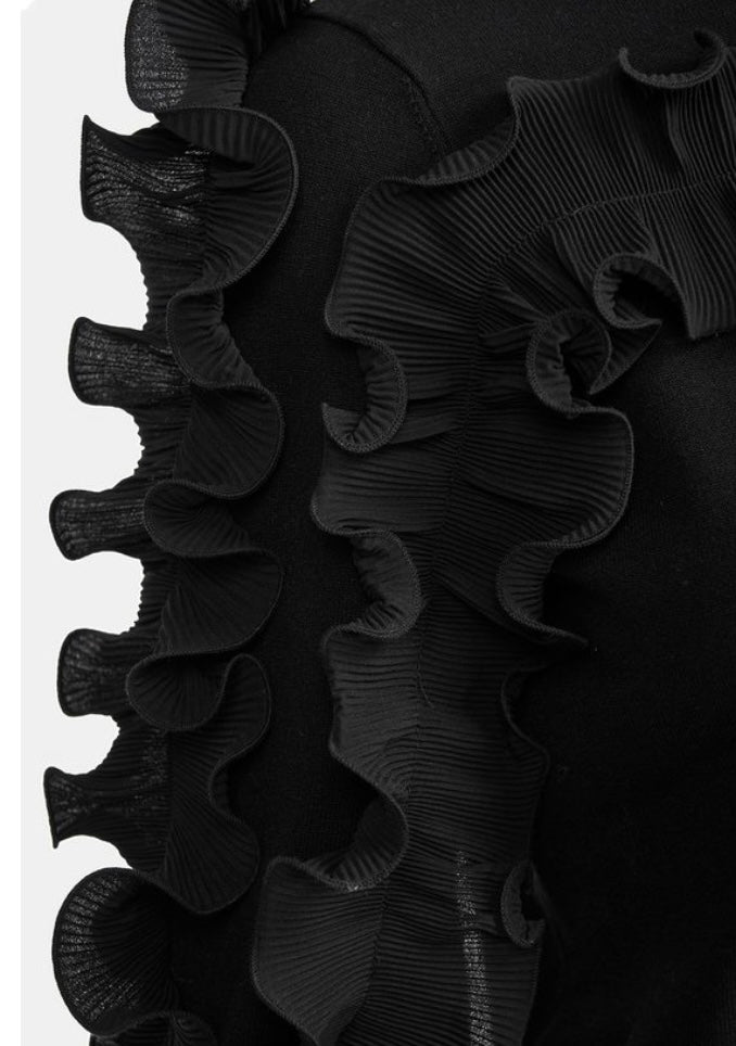 Essentiel Antwerp Black Knit Ruffled Jumper