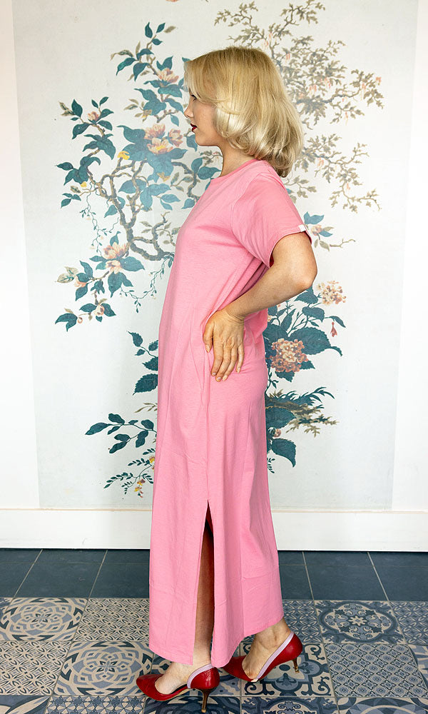 Candy Pink T-Shirt Maxi Dress