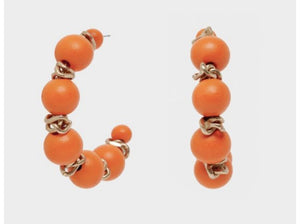 Nali Orange Hoop Earrings