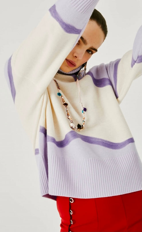 Beatrice B Lilac High Neck Sweater