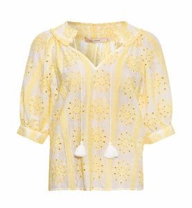 RDF Yellow & White Broderie Anglaise Blouse