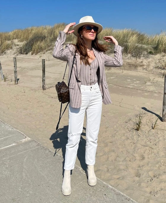 RDF Taupe Pinstripe Blazer