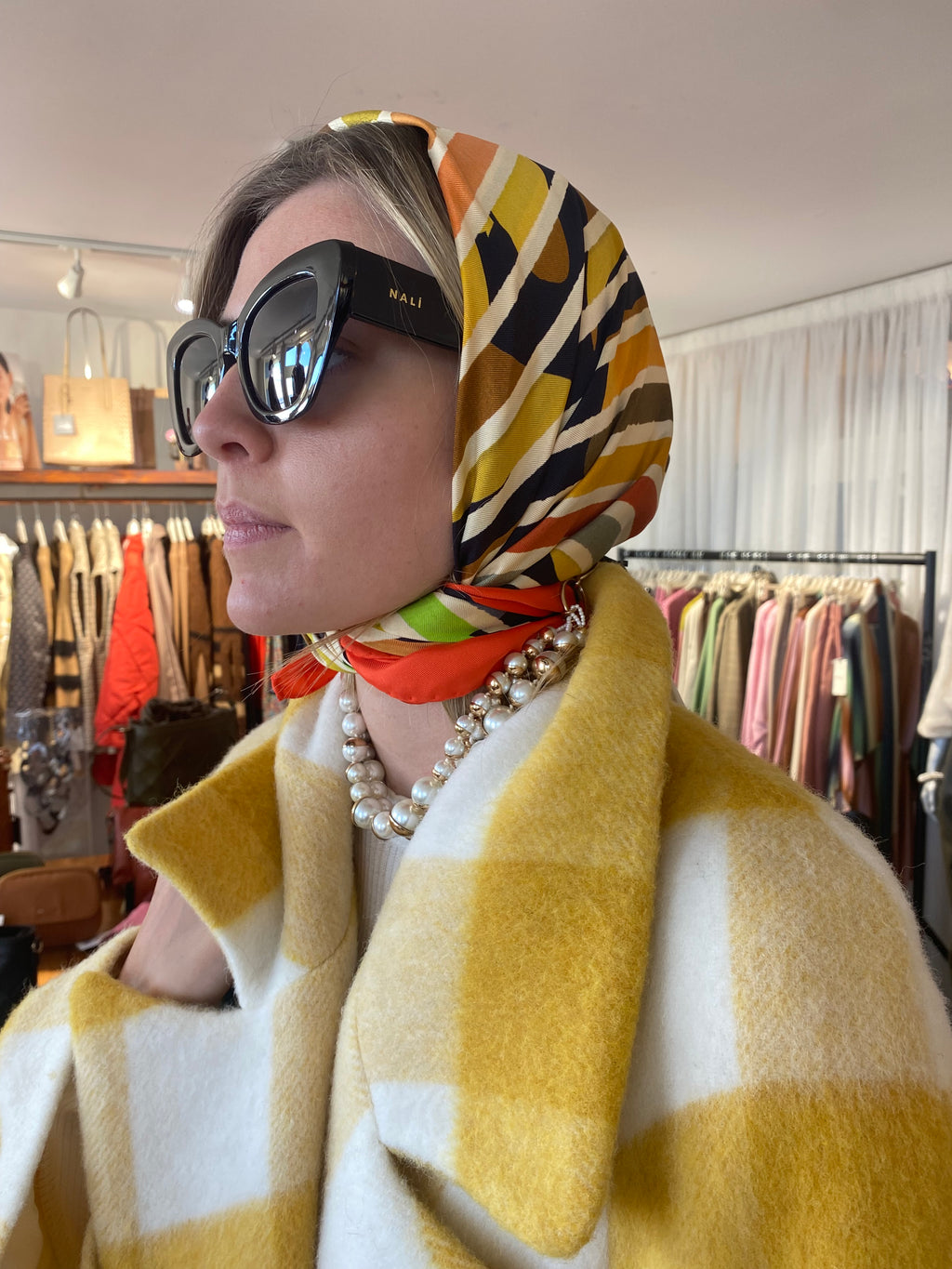 Tidings Large Orange “Outrageous “ Silk Scarf