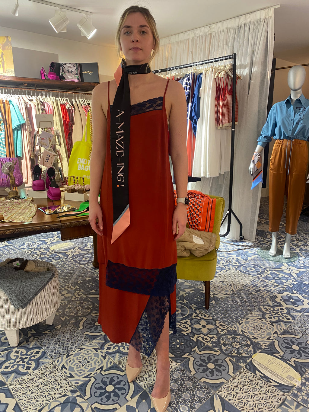 Ottodame Silk Mini Dress