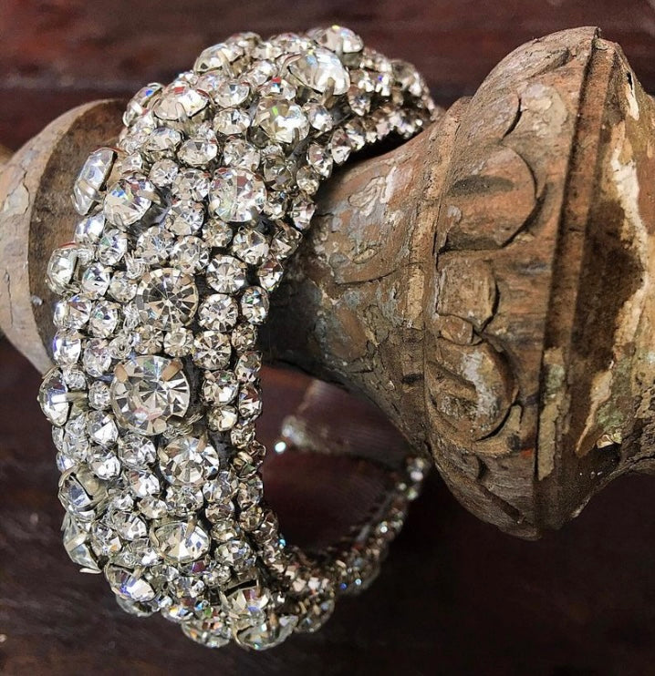 St. Erasmus Silver Swarovski Crystal Cuff Bracelet