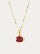 Load image into Gallery viewer, Ottoman Hands Gold Ruby Pendant Necklace
