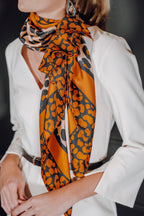 Tidings Silk Statement Scarf Orange “Femme & Fierce