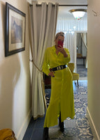 Wild Pony Lime Yellow Midi Shirt Dress