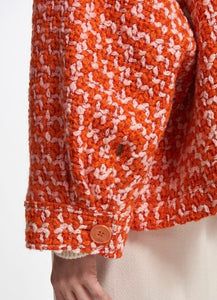 Essentiel Antwerp Orange and Cream Wool Tweed Jacket