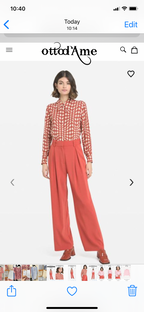 Ottodame Burnt Orange Wide Leg Trouser