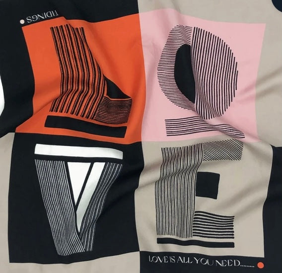 Tidings Silk Pocket Scarf “Love is All You Need”