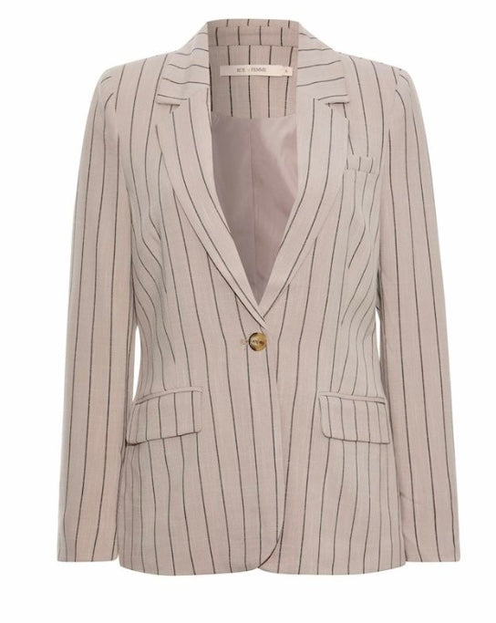 RDF Taupe Pinstripe Blazer