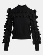 Essentiel Antwerp Black Knit Ruffled Jumper