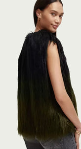 Scotch & Soda Green / Black Faux Fur Gilet