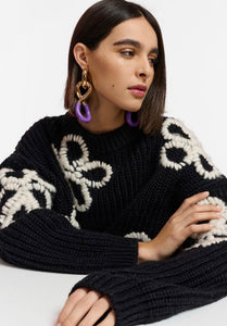 Essentiel Antwerp Black Chunky Ribbed Knit Jumper