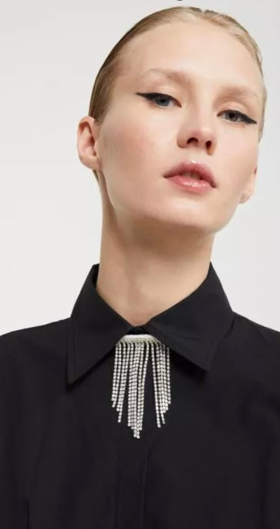 Ottod’Ame Black Oversized Poplin Shirt - Dress