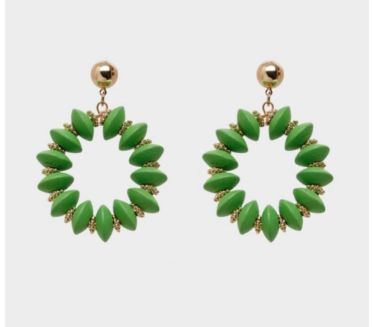 Nali Green Circle Earrings