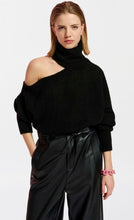 Load image into Gallery viewer, Essentiel Antwerp Black Wool-blend Knitted Cold Shoulder Jumper
