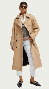Scotch & Soda Oversized Classic Belted Trench Coat