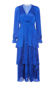 RDF Cobalt Blue Tiered Midi Dress