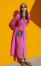 Load image into Gallery viewer, Beatrice B Fuchsia Silk Chemise   Dress
