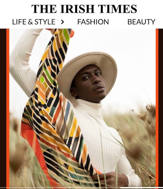 Tidings Large Orange “Outrageous “ Silk Scarf