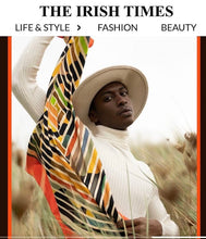 Load image into Gallery viewer, Tidings Large Orange “Outrageous “ Silk Scarf

