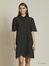 Load image into Gallery viewer, RDF Black Broderie Anglais Shirt Dress
